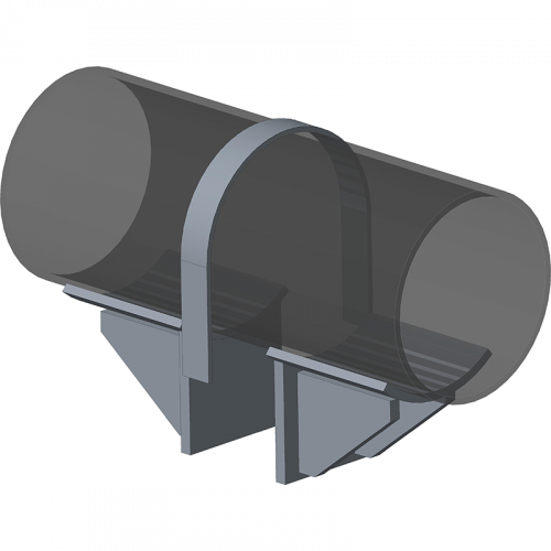 Опора неподвижная хомутовая с дополнительными упорами для тепловых сетей ТС-669.00.00 630х230х445 мм Серия 5.903-13 выпуск 7-95 46,2 кг