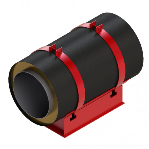 Опора скользящая хомутовая для труб в ППУ изоляции и оцинкованной оболочке 1020х1175х1400 мм ГОСТ 30732-2006